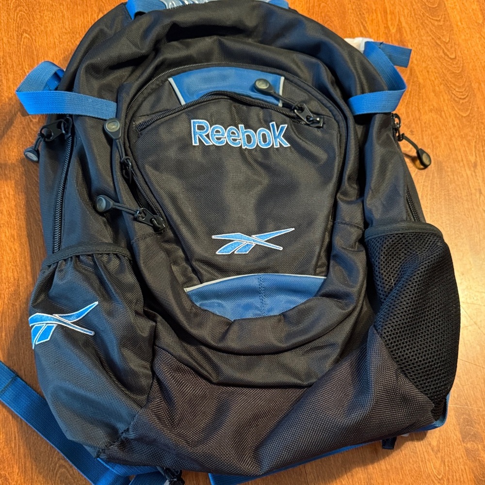 Reebok Men's Black and Blue Backpack